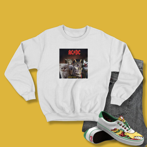 ACDC Cat Rock Band Highway To Hell Metal Sweatshirt