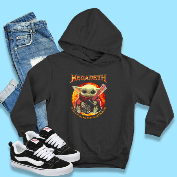 Baby Yoda Hug Guitar Megadeth Killing Is My Business Hoodie