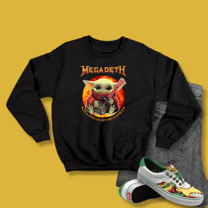 Baby Yoda Hug Guitar Megadeth Killing Is My Business Sweatshirt