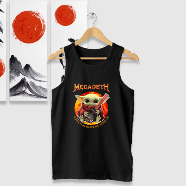 Baby Yoda Hug Guitar Megadeth Killing Is My Business Tank Tops