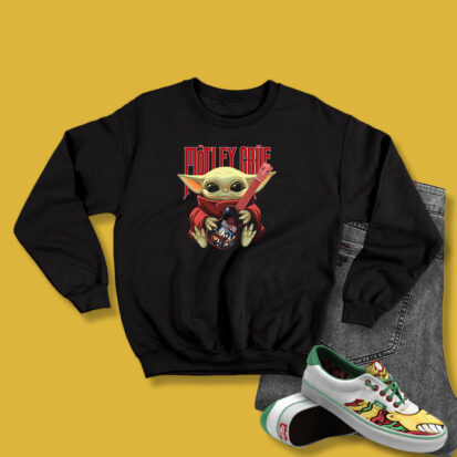 Baby Yoda hug Motley Crue Sweatshirt