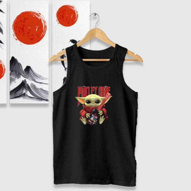 Baby Yoda hug Motley Crue Tank Tops