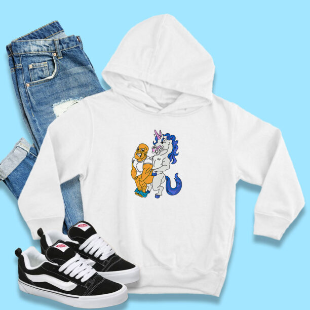 Big Mouth Drawing of a Unicorn Funny Hoodie