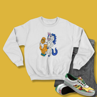 Big Mouth Drawing of a Unicorn Funny Sweatshirt