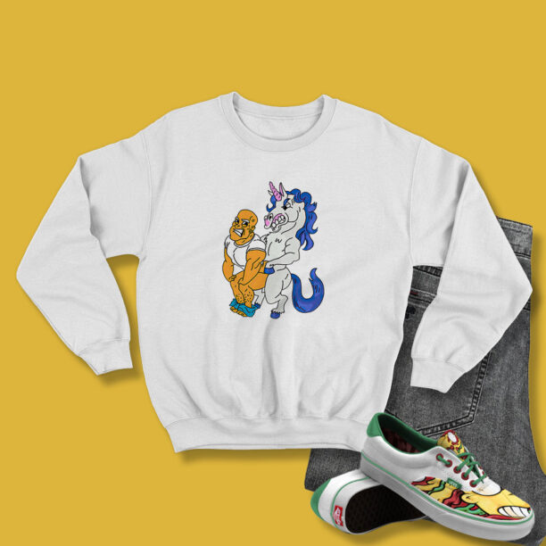 Big Mouth Drawing of a Unicorn Funny Sweatshirt