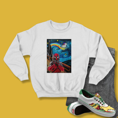 Deadpool Scream Unicorn Starry Night Sweatshirt