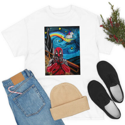 Deadpool Scream Unicorn Starry Night T Shirt