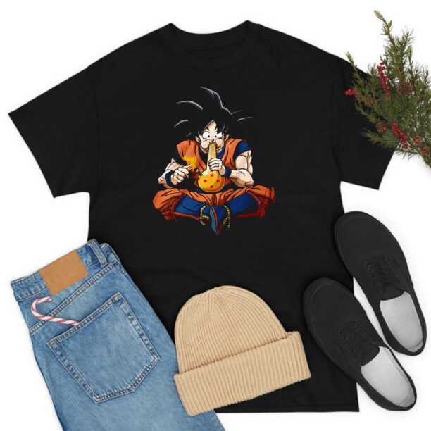 Goku Anime Fighter Smoking Funny T Shirt