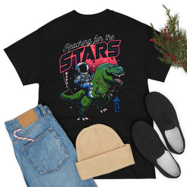 Reaching for the Stars Dinosaur Astronaut T Shirt