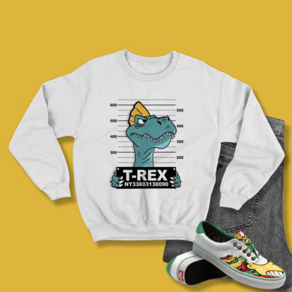 Trex Dinosaur Mugshot Sweatshirt