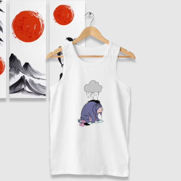 Winnie The Pooh Rainy Sad Eeyore Tank Tops