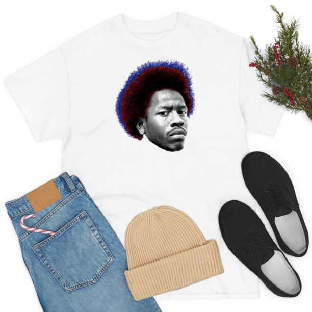 Allen Iverson Red And Blue Afro Fro T Shirt