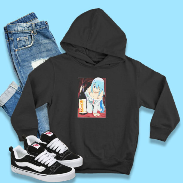 Anime Konosuba Aqua and Sake Hoodie