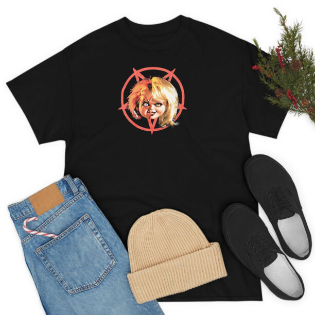 Chucky & Tiffany Pentagram Split Portrait T Shirt