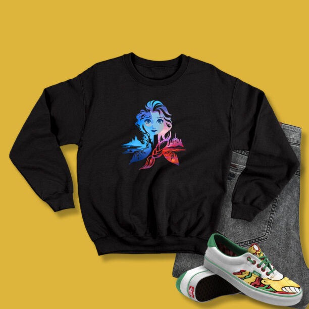 Frozen Elsa Two Tone Gradient Sweatshirt