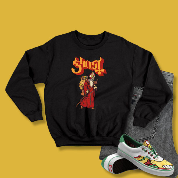 Ghost Greetings From Papa Noel Slim Fit Sweatshirt