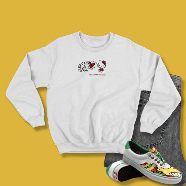 Hello Kitty x Keith Haring Crewneck Funny Unisex Sweatshirt