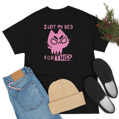 I Left My Bed For This Cute Funny Cat T Shirt