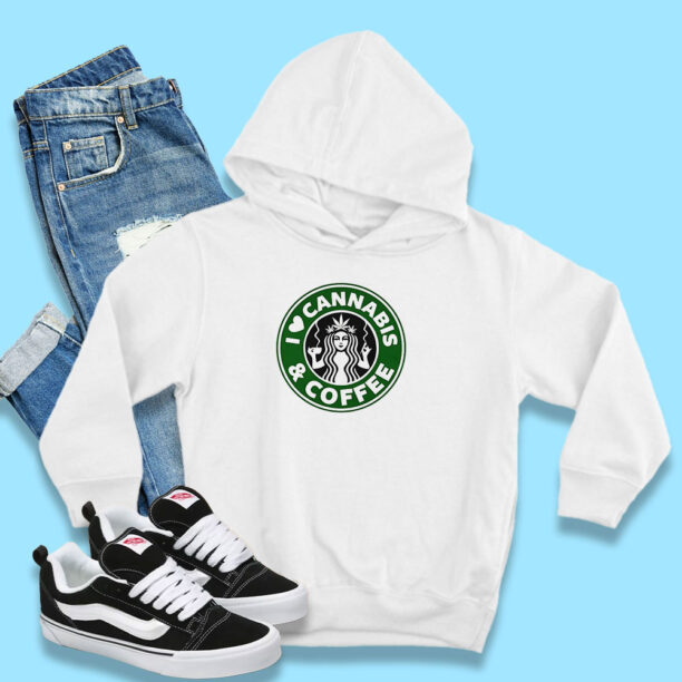 I Love Cannabis Green Coffee Hoodie