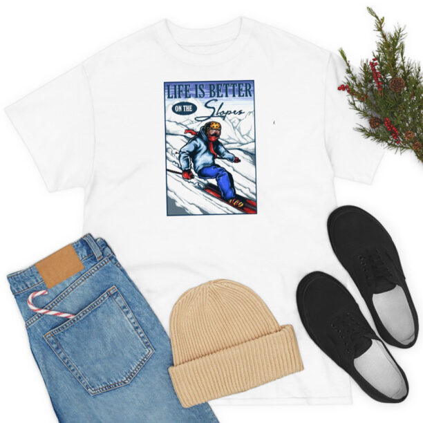 Life Is Better On The Slopes Mens Funny Skiing T Shirt