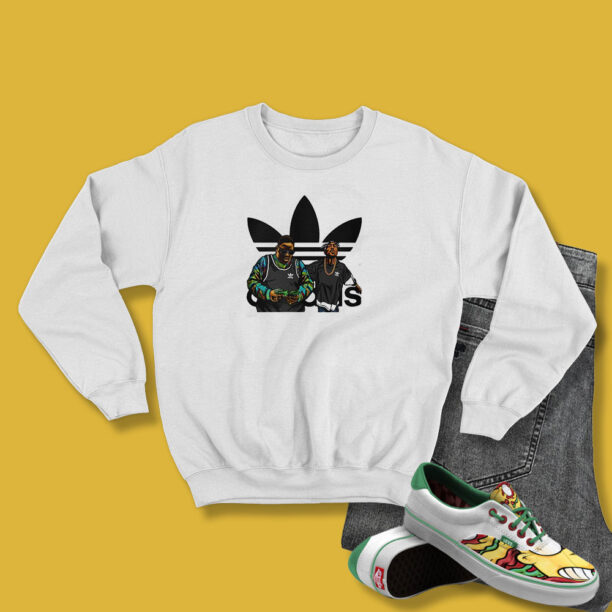 Nnotorious BIG Tupac Shakur Adidas Parody Sweatshirt