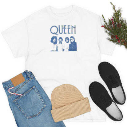 Queen Blue Band Photo & Logo T Shirt