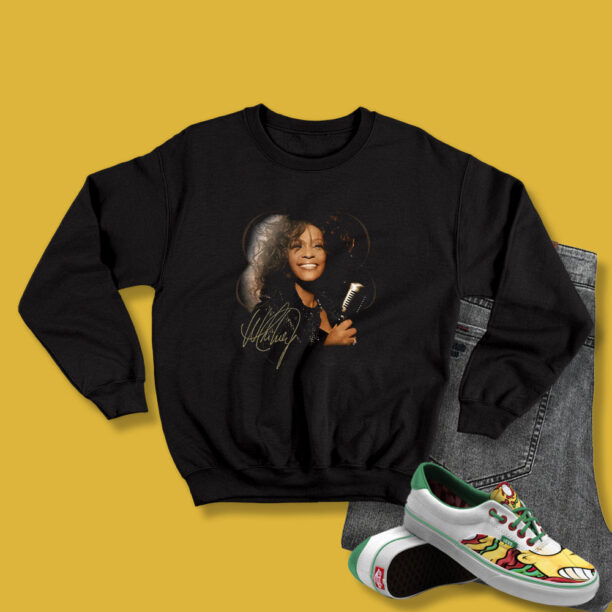 Vintage Whitney Houston Mic Photo Sweatshirt