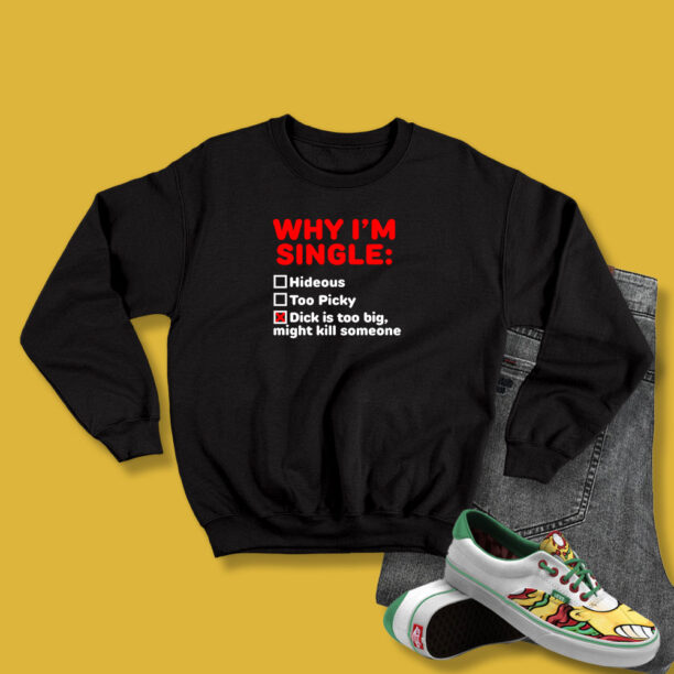 Why I'm Single Hideous Too Picky Dick Is Too Big Sweatshirt