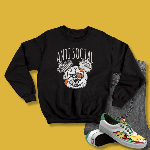 Anti Social Dripping Mickey Parody Sweatshirt