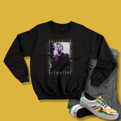 Halloween Michael Repeat Gradient Text Sweatshirt