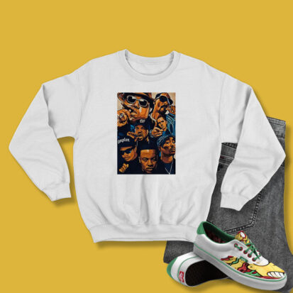 Hip Hop Legends All Together 2PAC Tee Snoop Dogg Sweatshirt