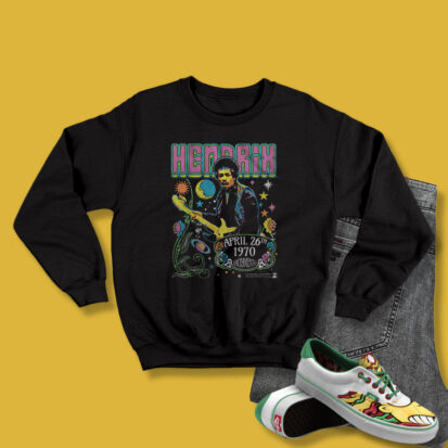 Jimi Hendrix Stars And Flowers Music Vintage Sweatshirt