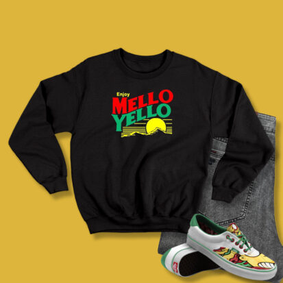 Vintage 80's Retro Enjoy Mellow Yellow Drink Sweatshirt