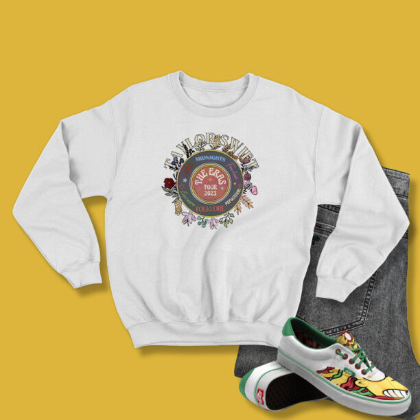 Vintage Floral Taylor The Eras Tour Vinyl Record Sweatshirt