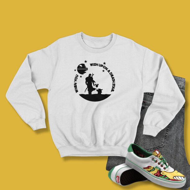 When You Wish Upon A Death Star the Child Mandalorian Star Sweatshirt