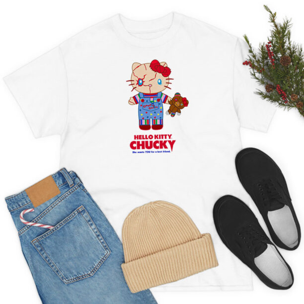 Hello Kitty Chucky Horror Movie T Shirt