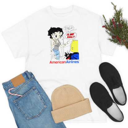 Betty Boop And Bart Simpson American Airlines T Shirt