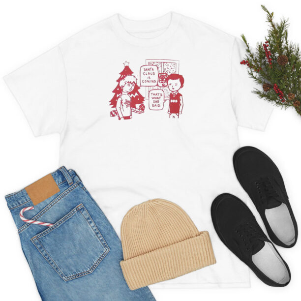 Cartoon Santa Claus Is Coming T Shirt