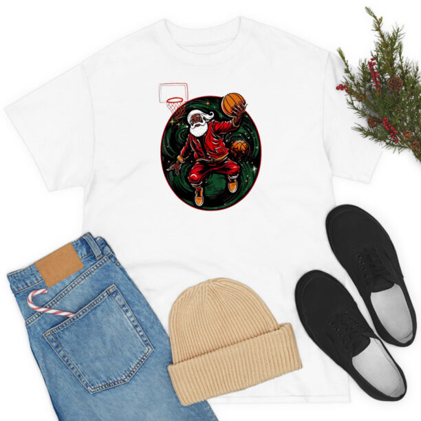 Happy Merry Christmas Santa Basketball Funny 2024 T Shirt