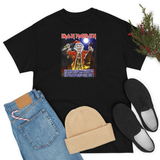 Iron Maiden No Prayer Santa Eddie Christmas T Shirt