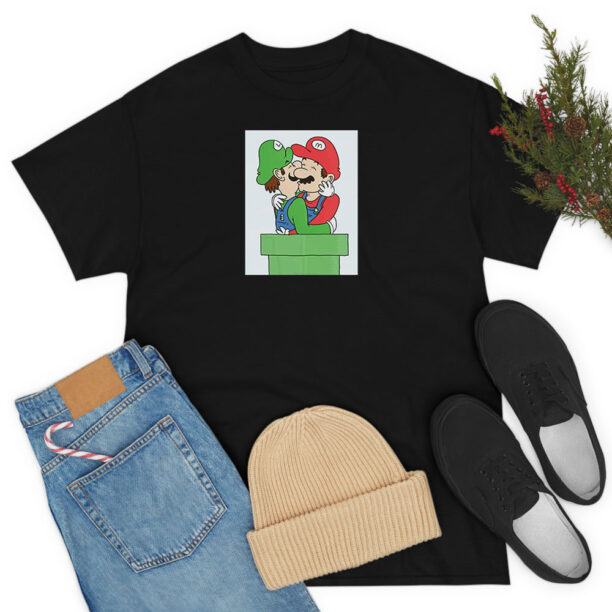 Mario And Luigi Kissing Funny T Shirt