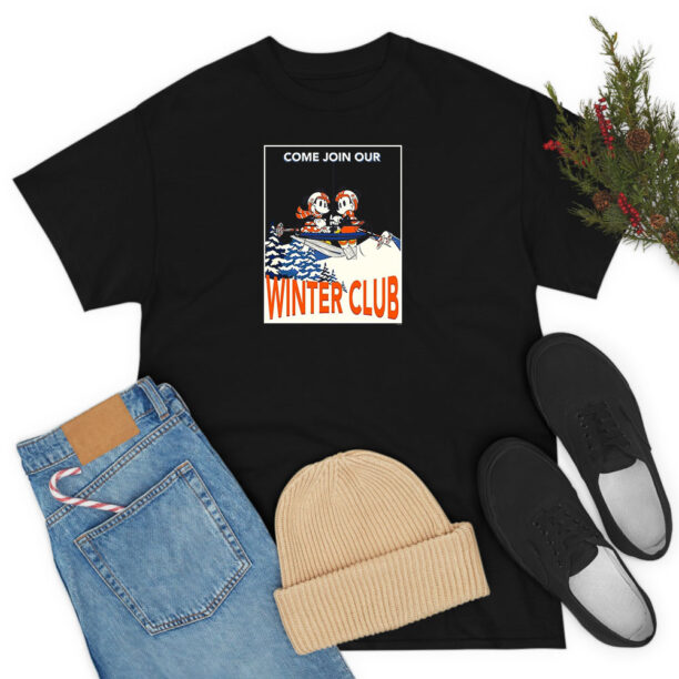 Mickey & Minnie Mouse Skiing Join Our Winter Club Ski T Shirt