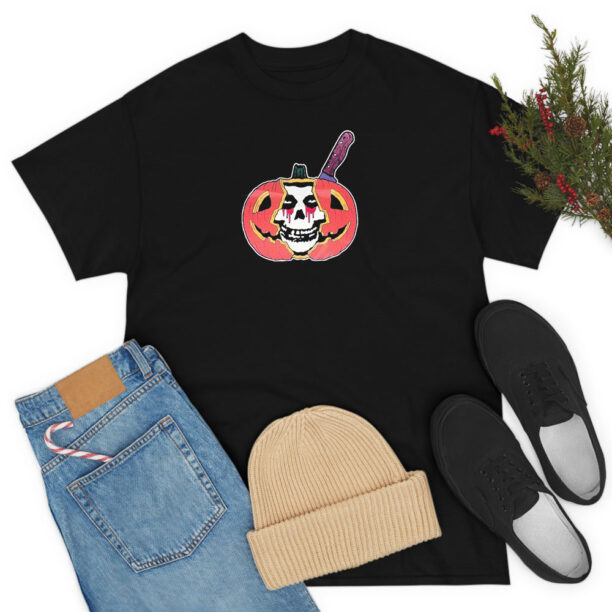 Misfits Halloween Jack o Lantern With Knife T Shirt