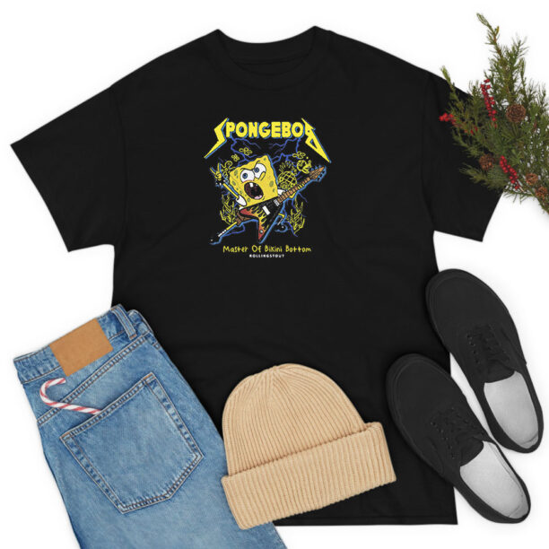 Spongebob Squarepants Heavy Metal Rock Graphic T Shirt