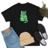 Watercolor Green Christmas Cat T Shirt