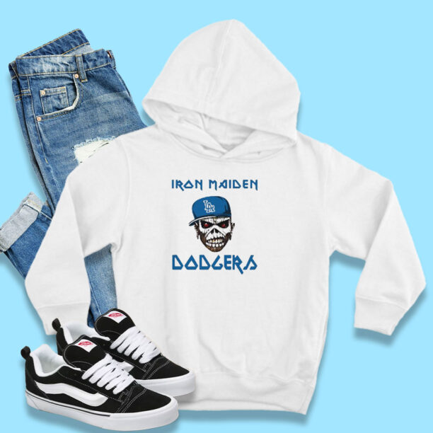 MLB Los Angeles Dodgers Iron Maiden Rock Band Music Baseball Hoodie