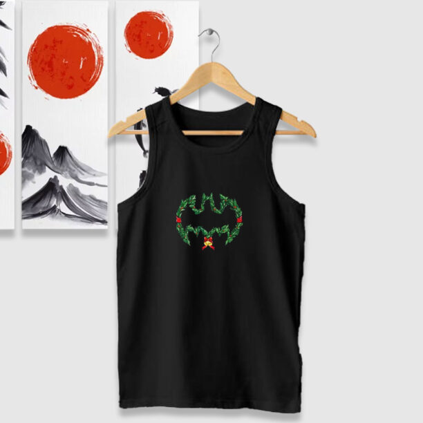 Batman Christmas Wreath Logo Tank Tops