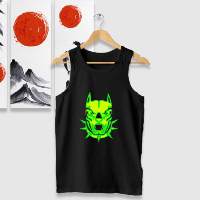 Billy Ray Dog Lime Green Face Tank Tops