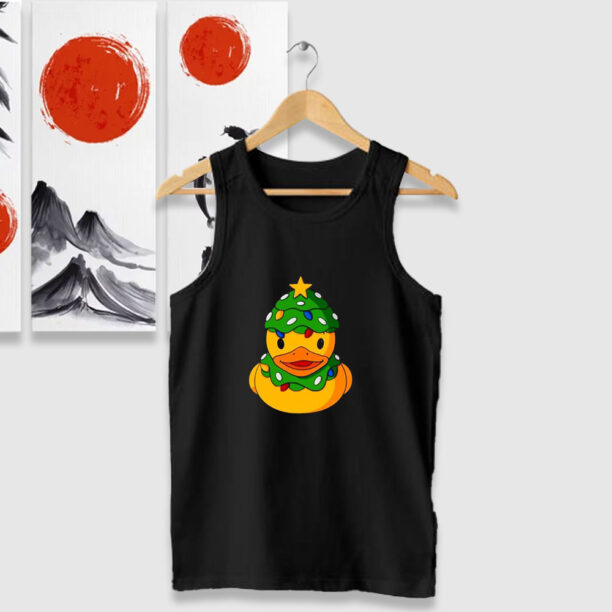 Duck Draw Happy Merry Christmas Tank Tops