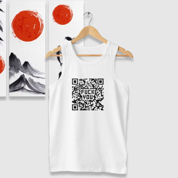 Fuck You QR Code Graphic Tank Tops